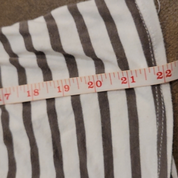 Grey and white striped top with ruffle sleeves #stripes #ruffles - Picture 3 of 5